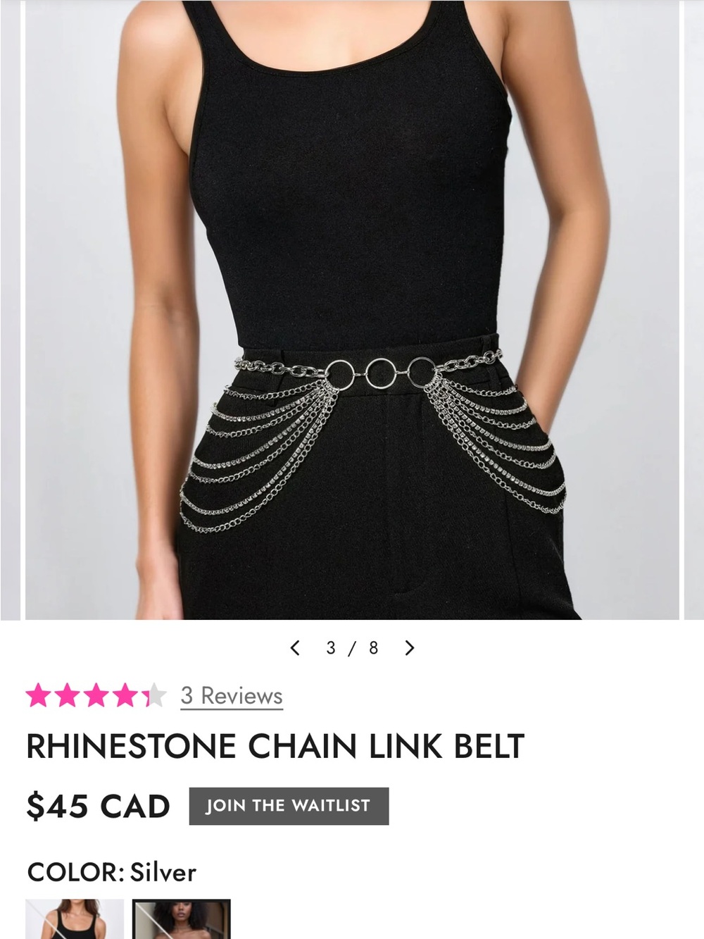 Kate Hewko silver Chain Link Waist Belt with Draped Chains